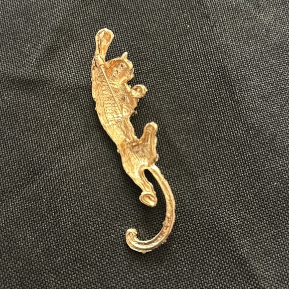 Beautiful Cougar Brooch with Rhinestone Accents - Picture 3 of 4